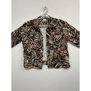 Chico's Women's Size‎ 2 Open Jacket Floral